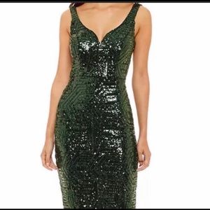 Emerald green sequence dress